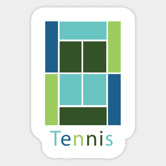 TENNIS COURT IN DIFFERENT COLORS Sticker by King Chris